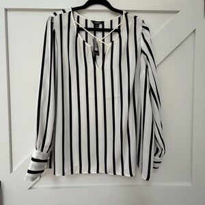 Express Monochrome Striped Blouse